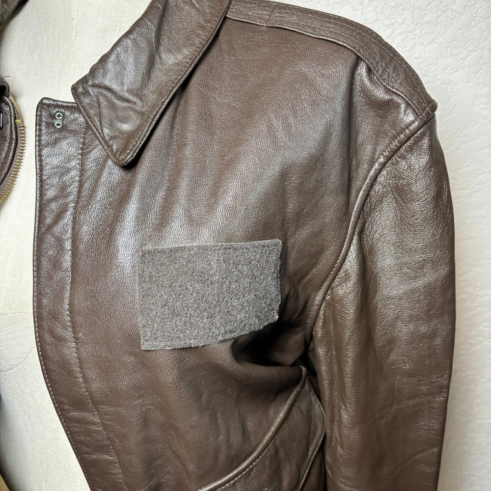 Cooper‎ Type A2 Gents Genuine Goatskin Leather Bomber Flight Jacket Size 46R Brn - Picture 4 of 15
